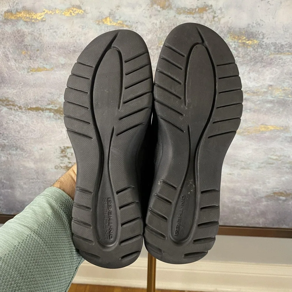 Skechers Slip-ins Shoes Womens Size 7 Black Slip On Walking Sneakers SN 136654